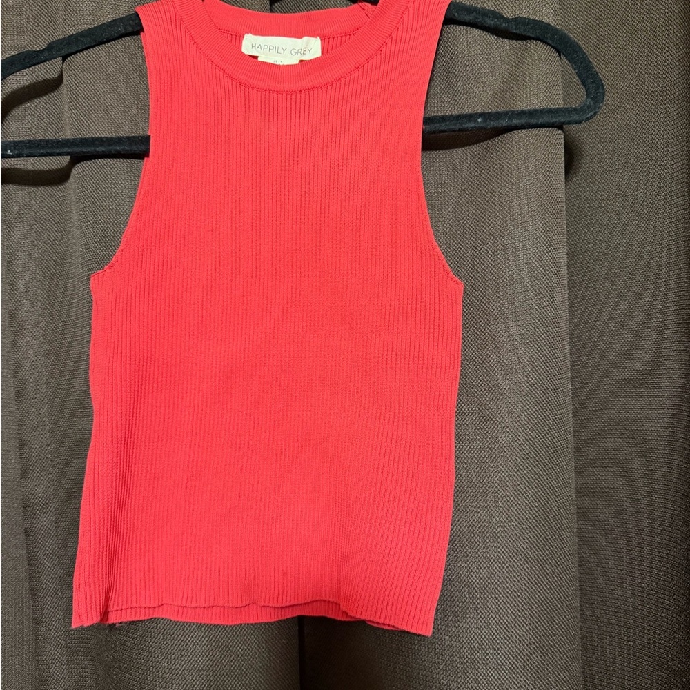 Women's Red Sleeveless Top